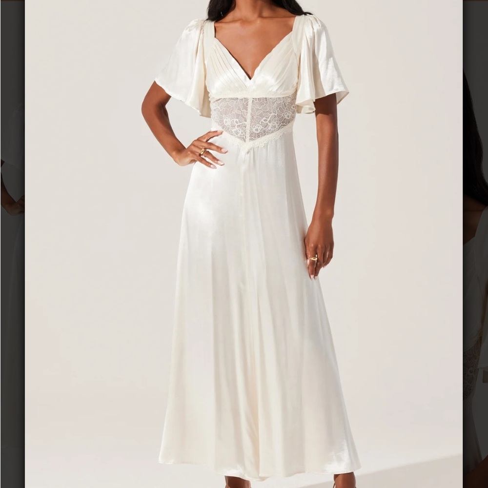 ASTR The Label Satin and Lace Dress